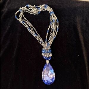 Elegant Blue and Silver Necklace